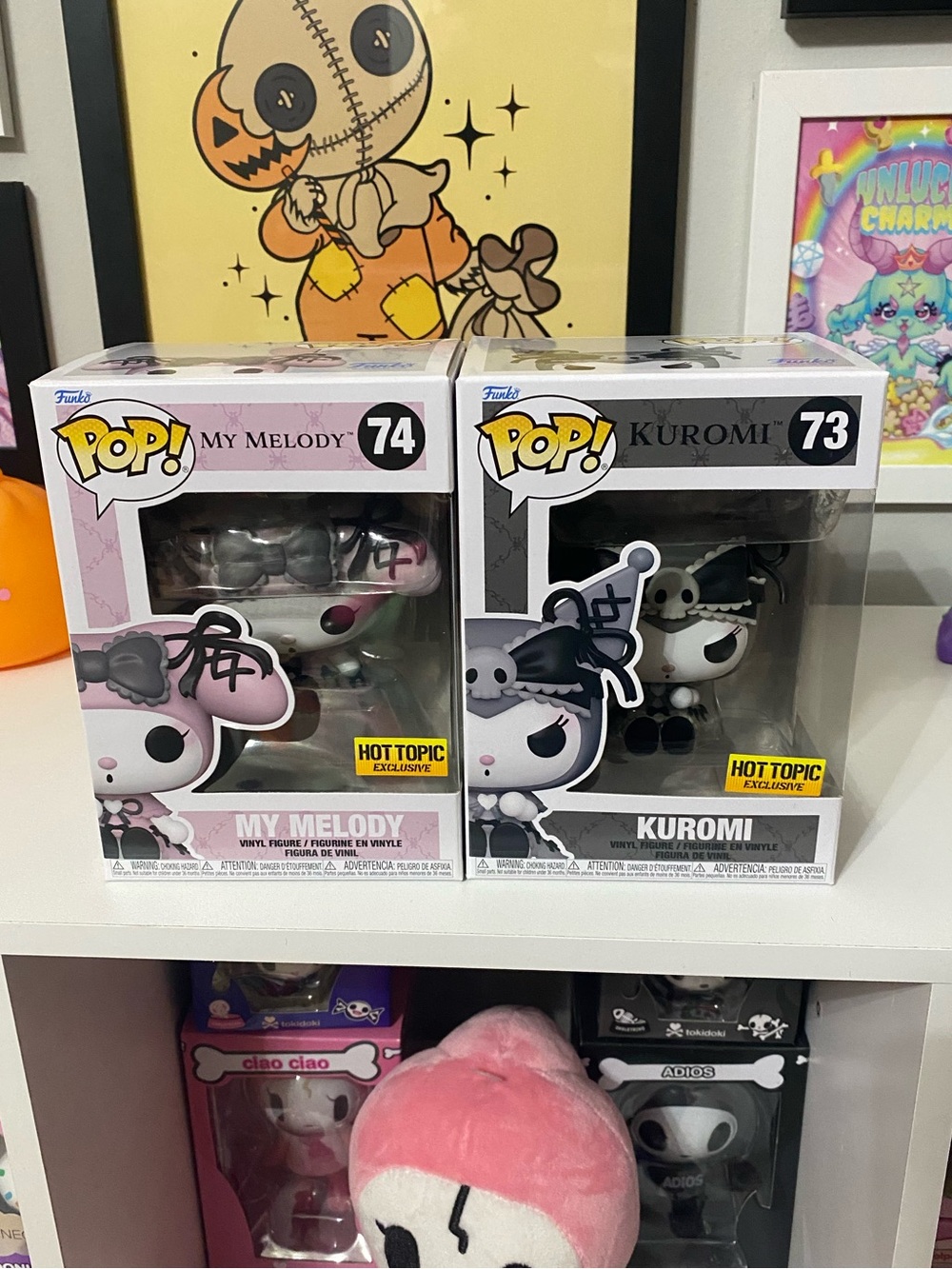 Lolita Hot Topic Exclusive My Melody #74 and Kuromi #73 Funko Pops